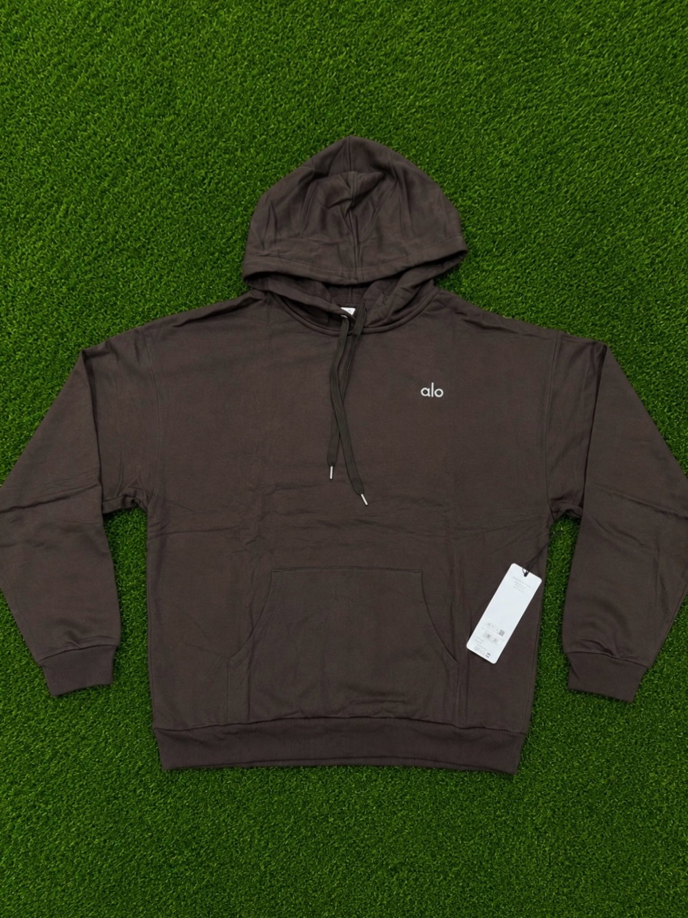 ALO Accolade Espresso Pullover Hoodie Size XL